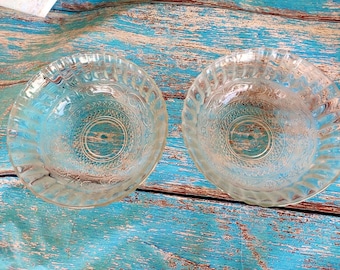 Pantalla de lámpara vintage de cristal transparente repujado: Lámpara antigua