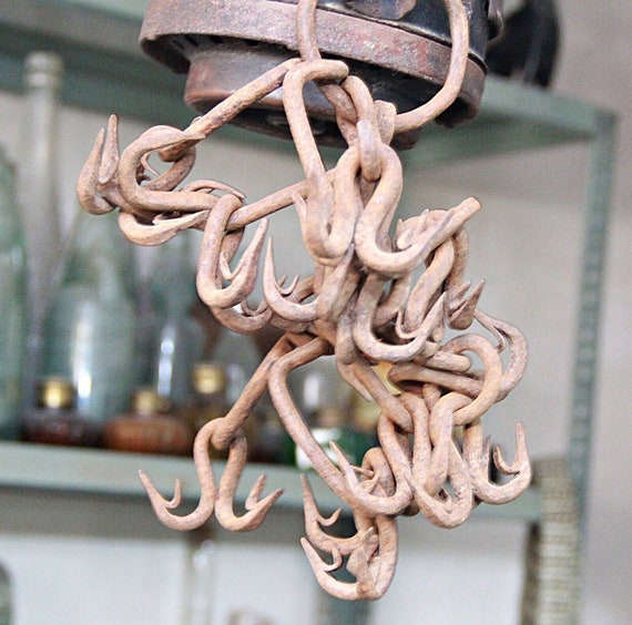 36 Hooks Antique Old Iron Hand Forged Well Bucket Pulling Tool Rustic Farmhouse Decor Collectible Rare Vintage Gardening Essential Equipment