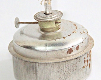 Vintage Tin Kerosene Oil Lamp: Traditional Indian Craft Home Decor
