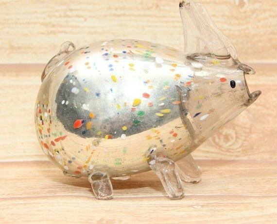 Vintage Hand Blown Glass Rabbit Figurine 5 Inch Home Decor Collectible Art Piece Unique Centerpiece for Rabbit Lovers and Collectors