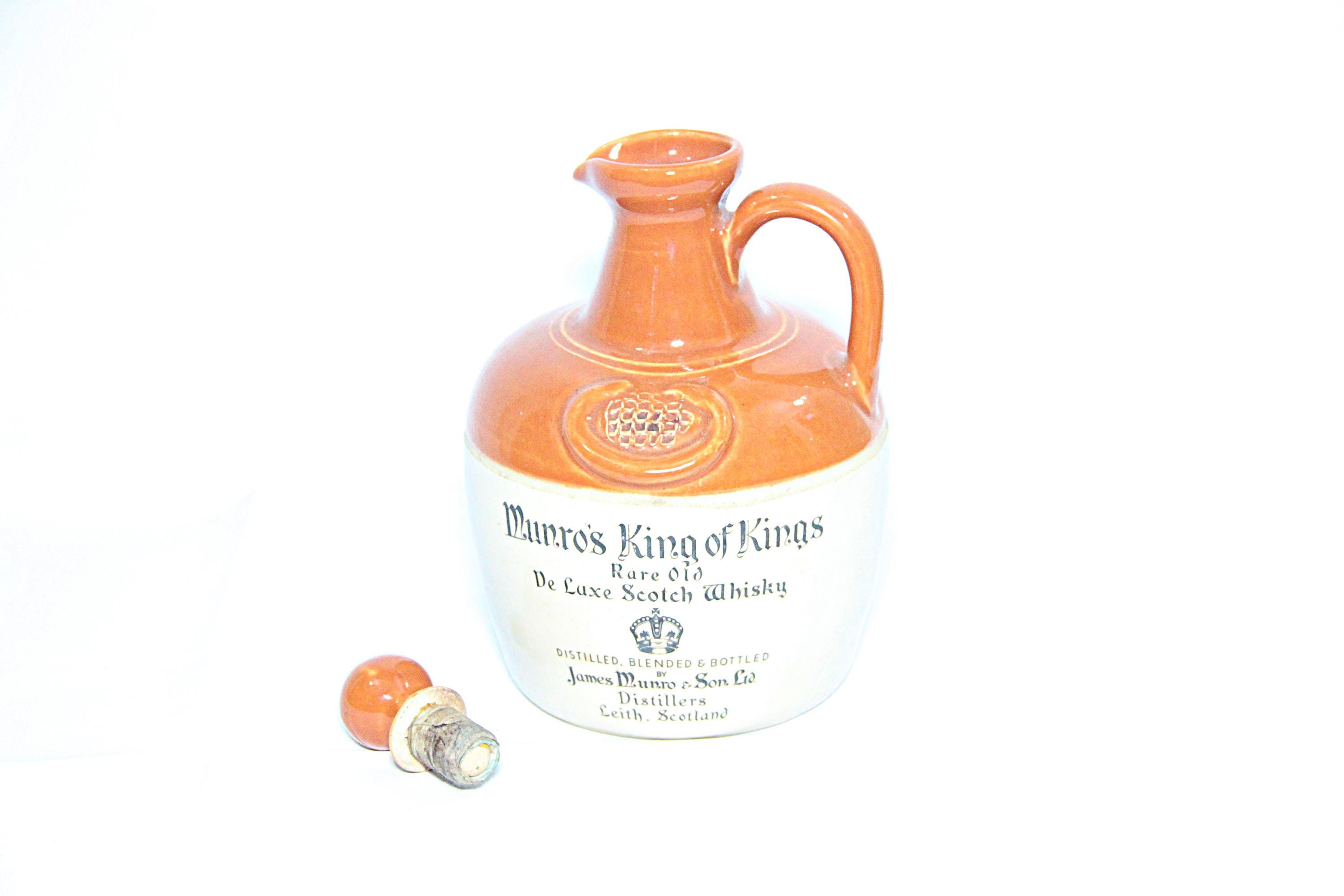 Vintage Munro King of Kings Scotch Whisky Decanter, 1970s Ceramic