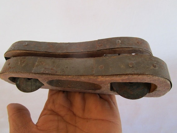 Vintage Sadhu Khartal Wooden Cymbals Handcrafted Musical Instrument from India Antique Priest Percussion Rustic Decor Unique Gift