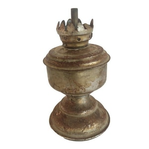 Vintage Kerosene Tin Lamp: Rustic Indian Oil Can Lighting