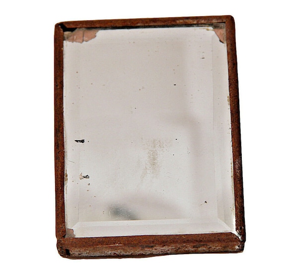 1970's Vintage Belgium Metal Framed Traveling Mirror, Original Mounted Shaving Makeup Mirror, Retro Collectible, Home Decor, Authentic Piece