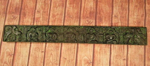 36 Inch Old Vintage Deep Hand Carved Wooden Wall Hanging Lord Buddha Panel - Intricately Designed Wooden Décor for Spiritual Living Spaces