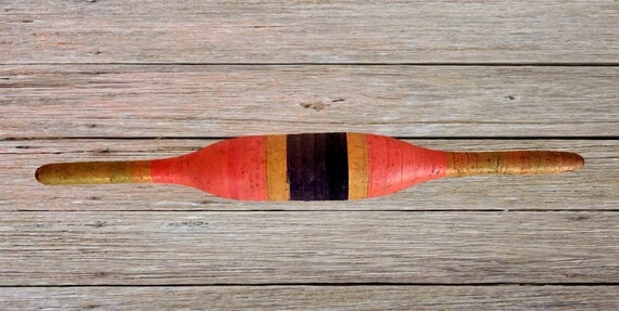 Handmade Colorful Lacquer Painted Chapati Rolling Pin – Primitive Indian Kitchen Tool, Vintage Wooden Belan Rustic Decor & Cooking Essential
