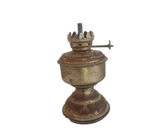 Vintage Kerosene Tin Lamp: Rustic Indian Oil Can Lighting