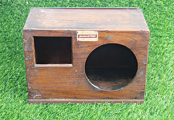 Antique Wooden Storage Box with Sliding Back Panel for DIY Speaker or Clock Projects Handcrafted in India with Heritage Craftsmanship