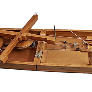 Reviving Gandhi's Legacy the Wooden Box Charkha Traditional Spinning Wheel With Sliding Box and 2 Extra Spindles and Puni image 3