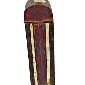 Bone Inlay Wine Bottle Box: Handcrafted Brass & Wood Vintage Decor