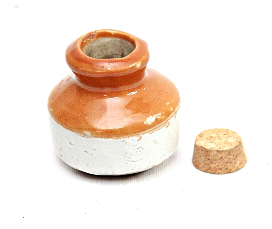 Antique Ceramic Stoneware Ink Bottle Vintage Collectible for Etsy