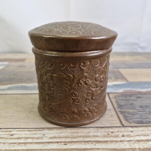 Rustic Decor | Floral Embossed Copper Pot with Lid, Vintage Indian Farmhouse Kitchen