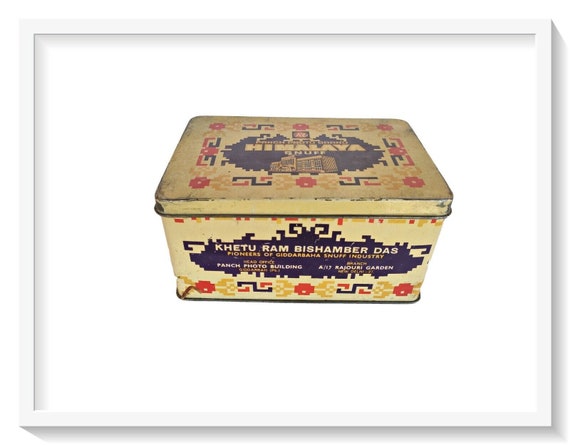 Vintage Panch FIVE Photo Brand Himalaya Snuff Tin Box– Rare EHS India Collectible | Antique Tobacco Advertising | Decorative Storage & Decor