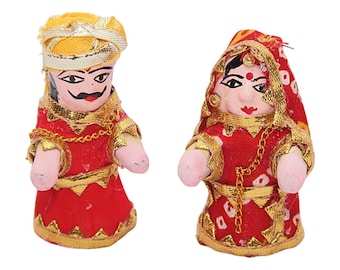 Gangaur Ishar Clay Idol Set | Rajasthani River Clay Figurines, Hindu Festival Pooja Décor