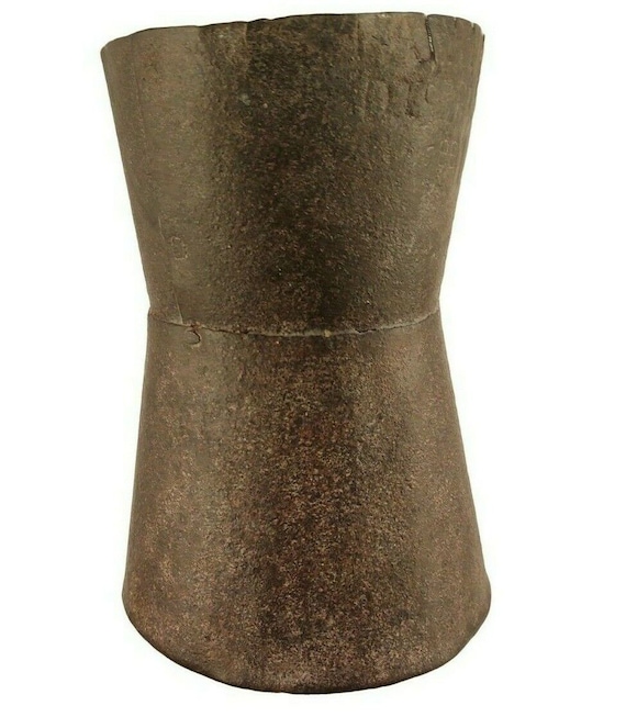 Vintage Iron Grain Measurement Pot Handcrafted Paili India Unique Rustic Industrial Farmhouse Decor Antique Ironware Collectible