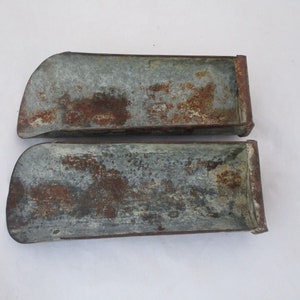 Pair of Vintage Tin Iron Scoop Cups & Measuring Spoons– Antique Indian Kitchenware | Rustic Farmhouse Decor | Unique Collectible Utensil Set