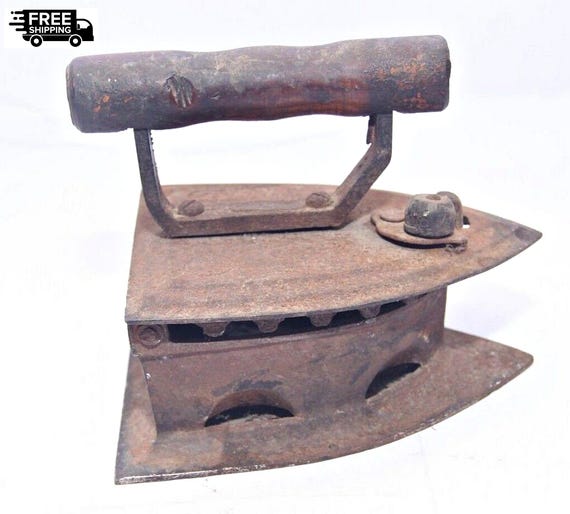 Rare Vintage Cast Iron Sad Iron Box Press Antique Charcol Clothes Presser, Heavy Metal Cloth Iron, Indian Old Collectible, Rustic Home Decor