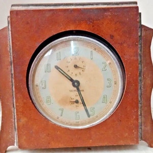 Antique Seikosha Alarm Clock – Vintage Japanese Timepiece in Wooden Box | Winding Mechanism (Needs Repair) | Collectible Restoration Project
