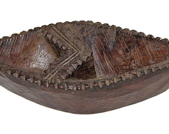 Vintage Wooden Tribal Serving Tray – Hand Carved Unique Shape, Mouth Freshener Holder, Kitchen Accessories Collectible India