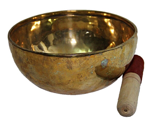 Handcrafted Pure Bronze Chakra Healing Singing Bowl with Wooden Stick for Meditation and Yoga Mindfulness Relaxation and Spiritual Balance
