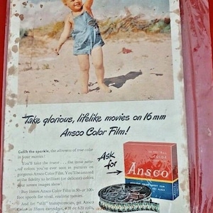 Vintage Ansco Color Film Ad: Rare Photography Paper Sign
