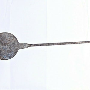 Smeedijzeren broodje lepel, collectible handgesmede keukengereedschap, rustiek kookgerei, originele vintage lepel