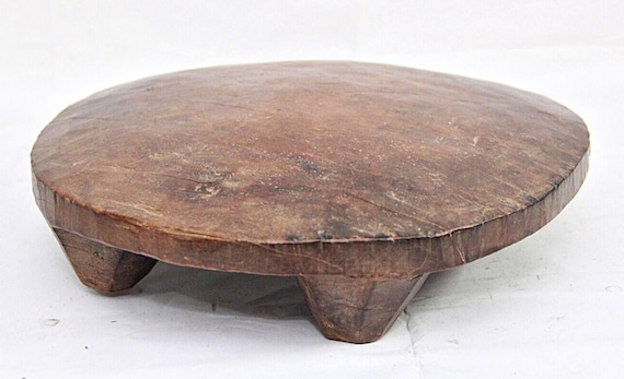Antique Hunchbacked Single Wood Rumali Roti Board – Vintage Handmade Bread Making Tool, Artisan Craft, Unique Kitchen Accessory for Cooking