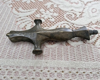 Vintage Indian Brass Sword Hilt Indo Persian Metalwork Tulwar Style Historical Collectible