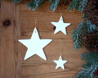Porcelain Star Hanging Christmas Decorations