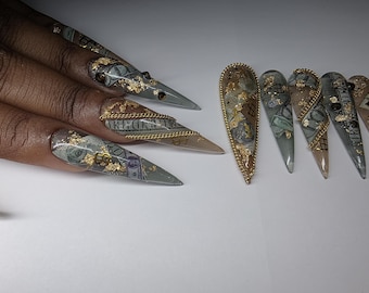 RENT MONEY press on nails