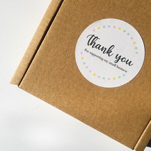 100% Recycled Biodegradable “Thank you” paper labels, eco friendly packaging stickers, biodegradable and recyclable labels