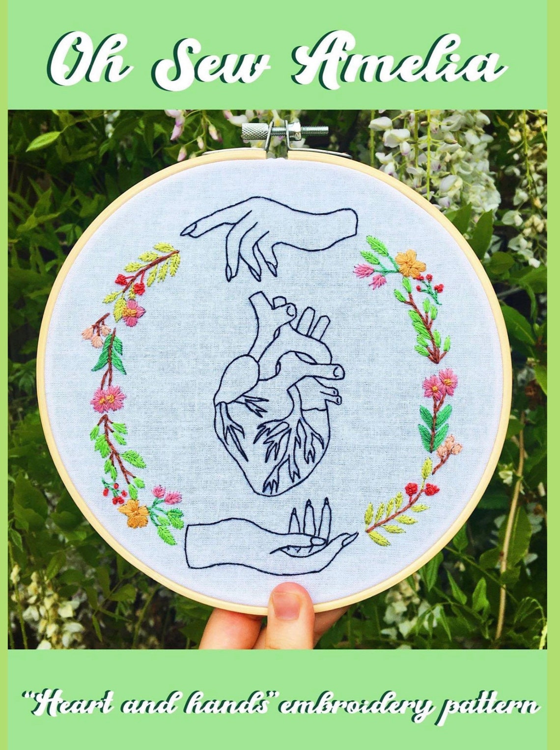 Hand Embroidered Floral Wall Hanging PDF Pattern / Anatomical Etsy