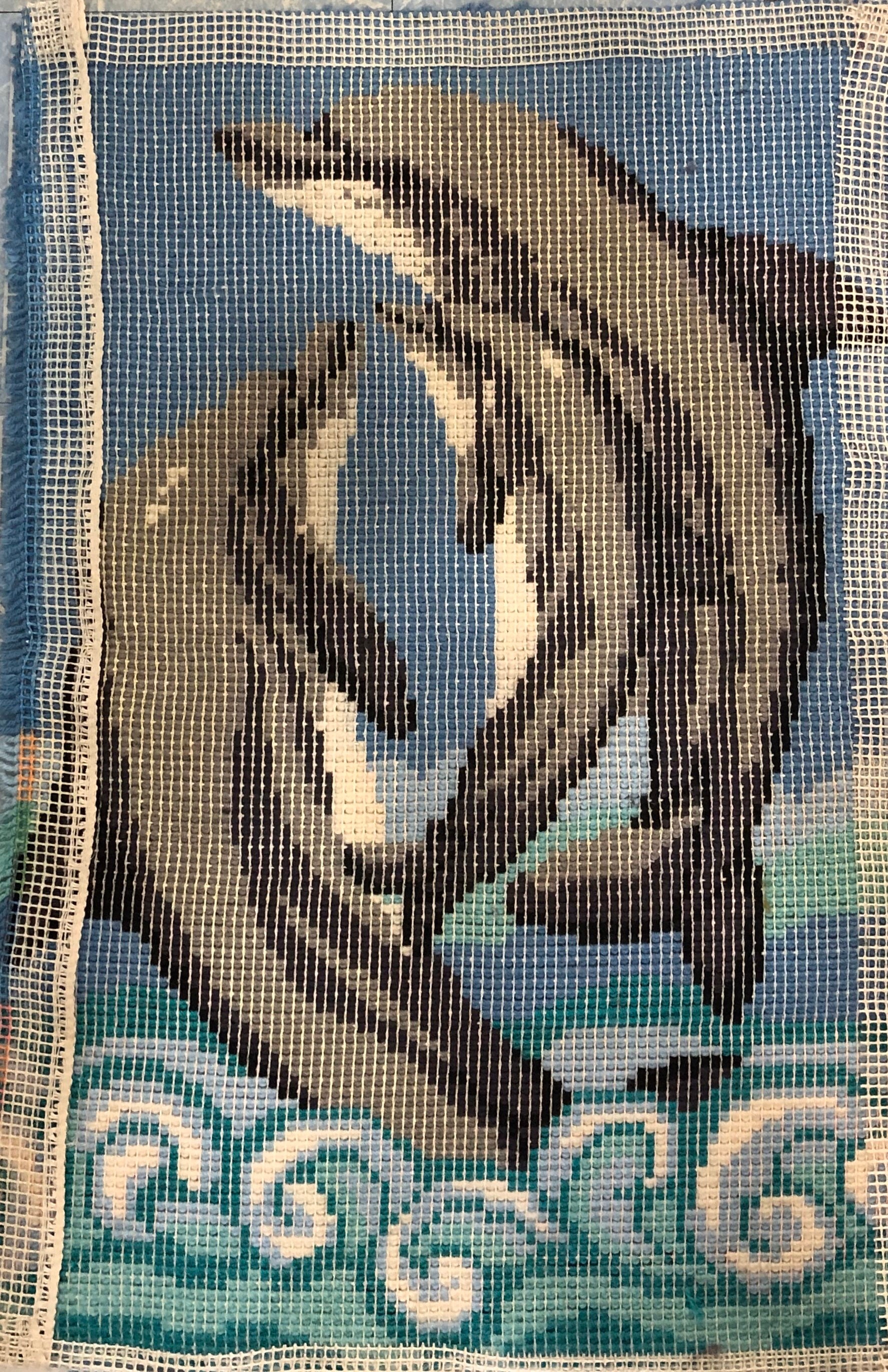 Completed Dolphin Family Latch Hook Rug Etsy
