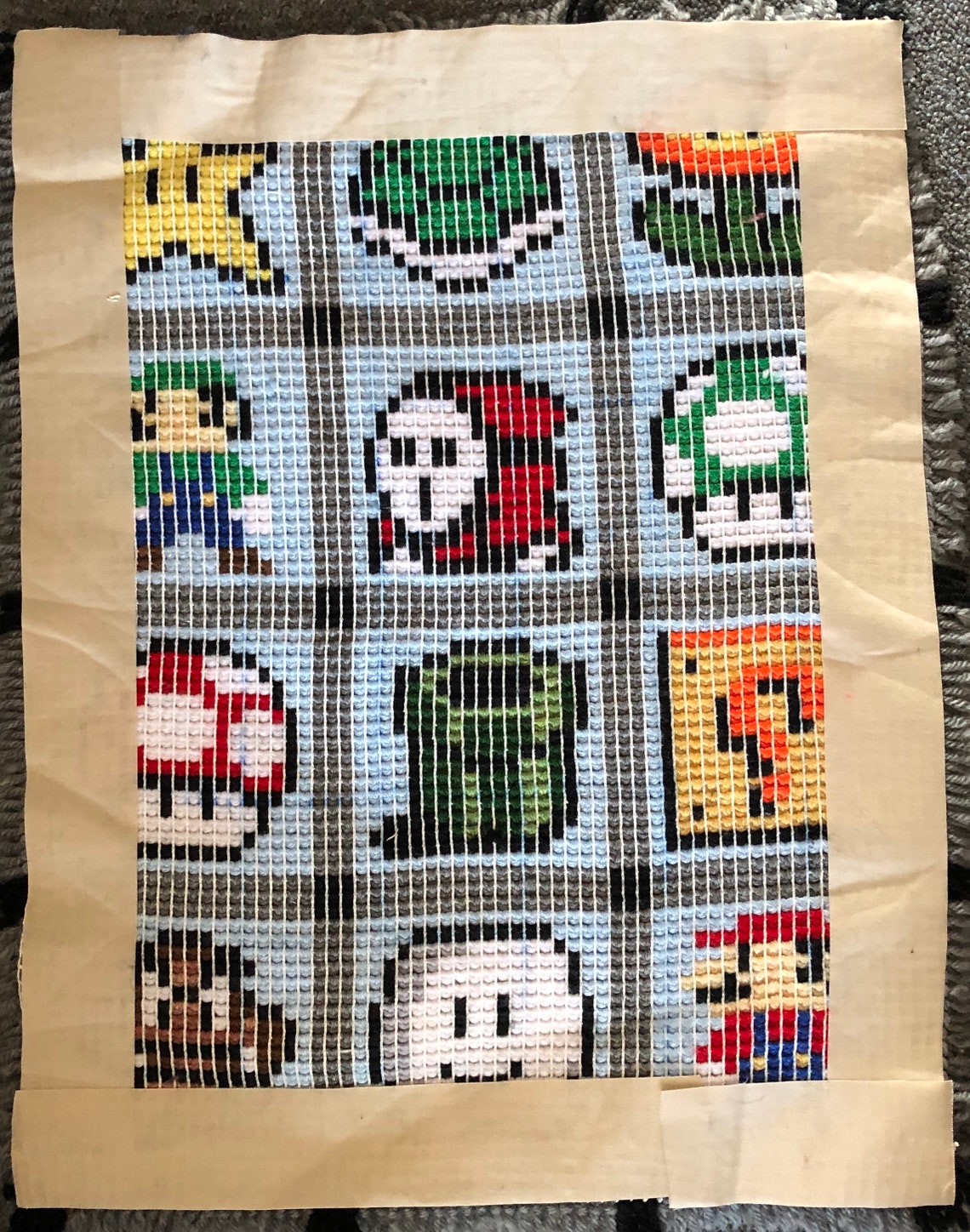 Completed Super Mario Latch Hook Rug Etsy