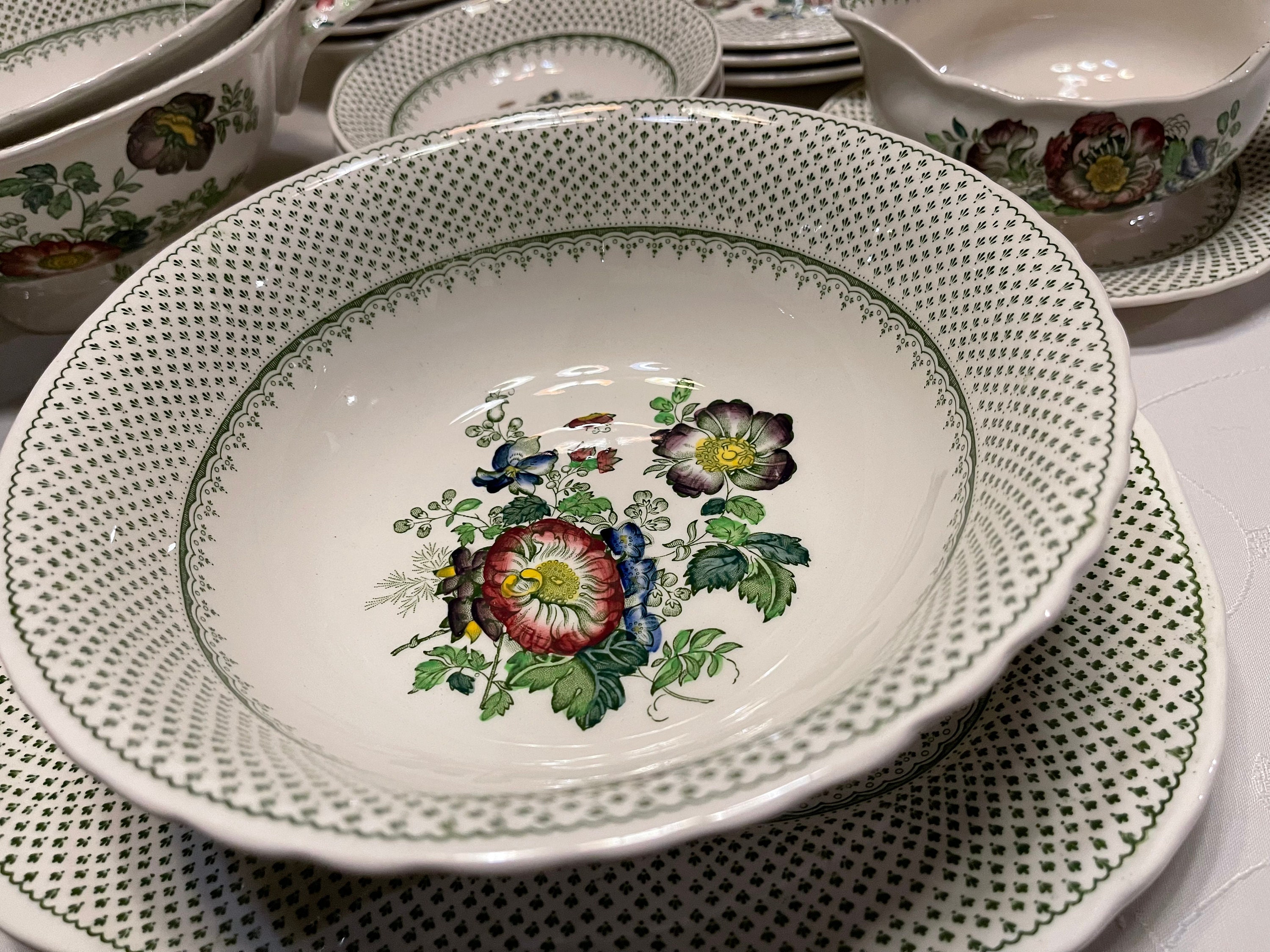 MASON'S - 希少 Masons  Paynsley グリーン 22cmプレート×2枚 Mason's Paynsley Patt - Antique Dinner Service Green