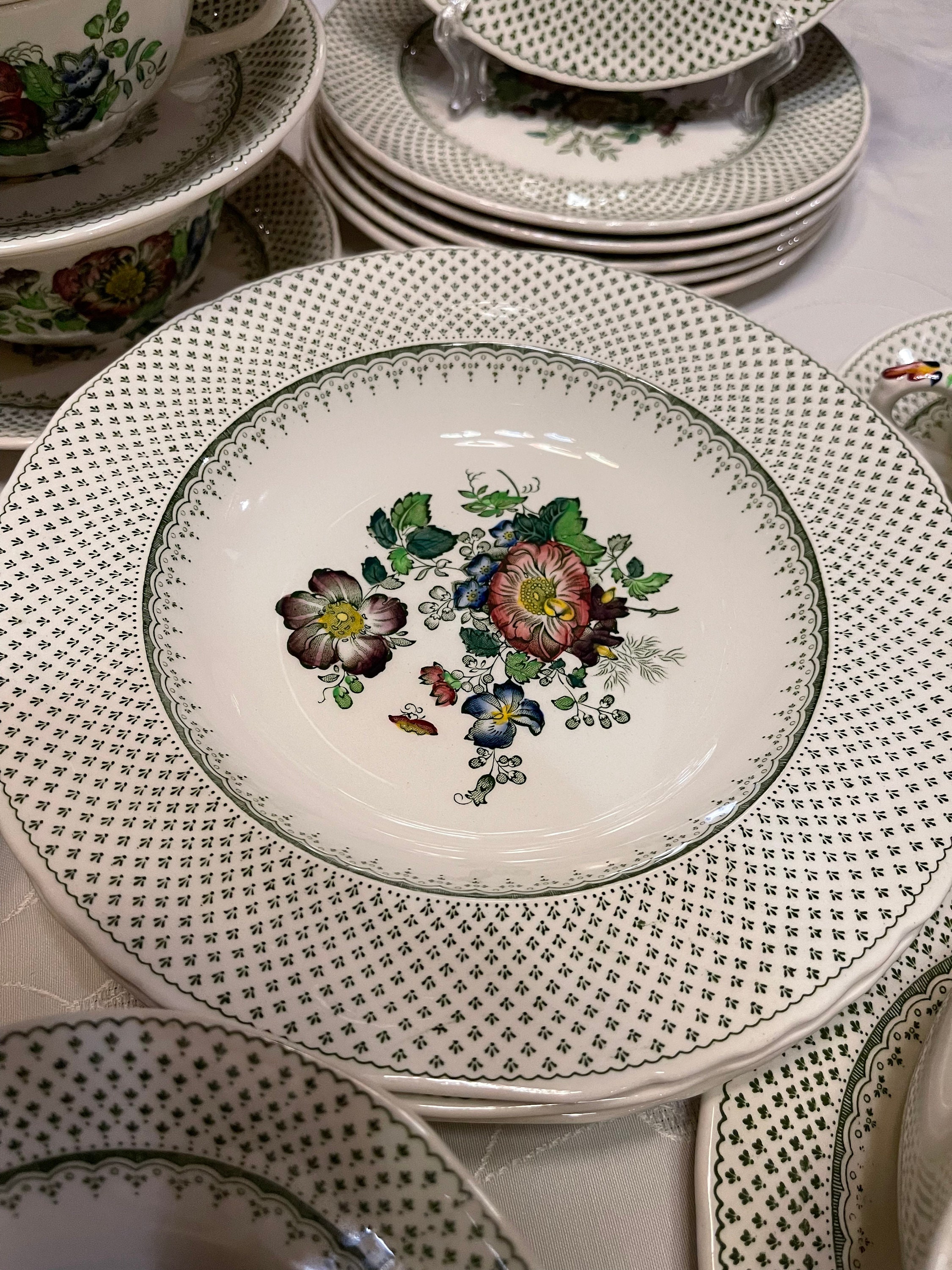 MASON&#39;S - 希少 Masons  Paynsley グリーン 22cmプレート×2枚 Mason's Paynsley Patt - Antique Dinner Service Green