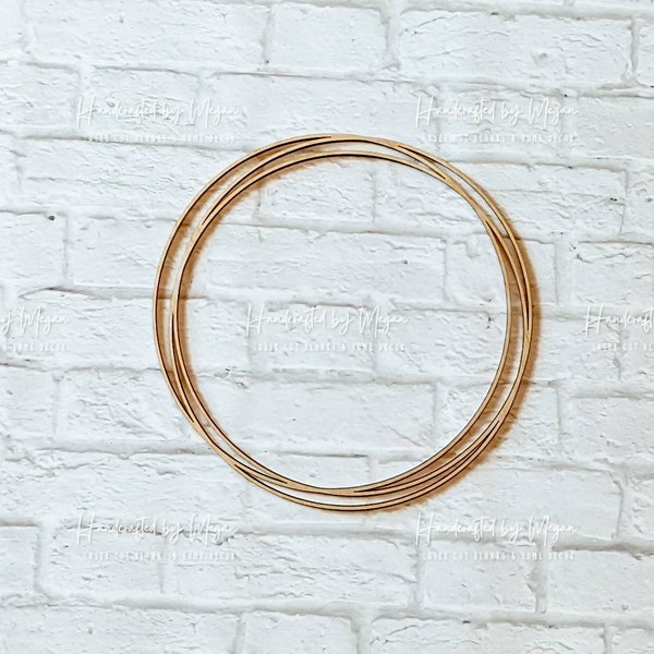 Round WREATH SHAPE Unfinished Wood - Double Circle -  Various Sizes - Wooden Blanks- Wooden Shapes - laser cut shape