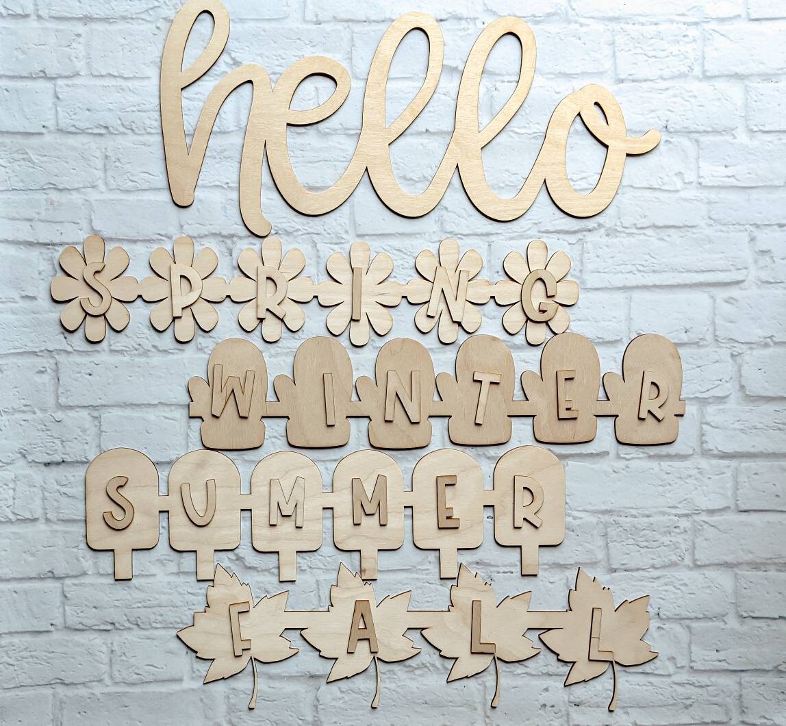 Hello Interchangeable Seasonal Kit  - 4 Seasons - Various Sizes - Woo…