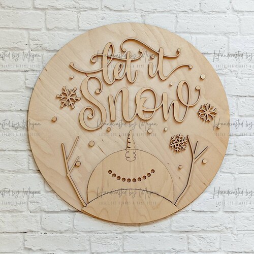 Let It Snow Laser Cut Door Hanger Blank/ Christmas Winter Etsy