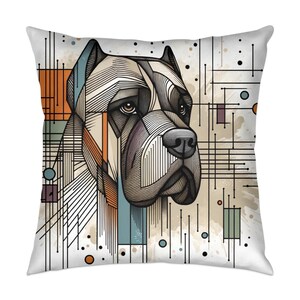 Dog Art Throw Pillow, Cane Corso, Modern, Stylish, Abstract Art, Cushion, Canine, Dog Lover, Birthday, Christmas, 002