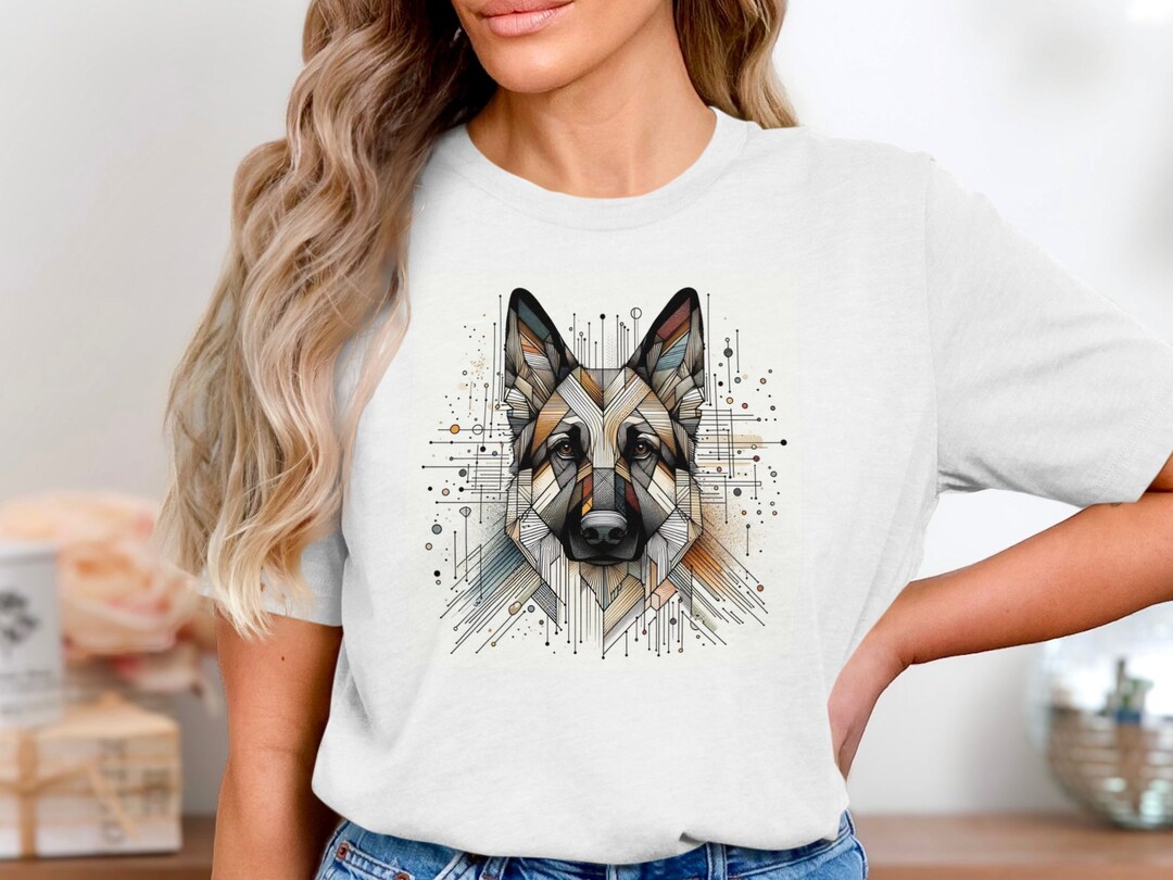 Buy Dog Art T-shirt, German Shepherd, Modern, Stylish, Abstract Art,  Tshirt, Canine, Dog Lover, Birthday, Christmas, 004 Online in India