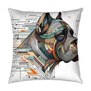 Dog Art Throw Pillow, Cane Corso, Modern, Stylish, Abstract Art, Cushion, Canine, Dog Lover, Birthday, Christmas, 006