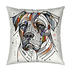 Dog Art Throw Pillow, Cane Corso, Modern, Stylish, Abstract Art, Cushion, Canine, Dog Lover, Birthday, Christmas, 004