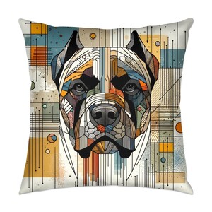 Dog Art Throw Pillow, Cane Corso, Modern, Stylish, Abstract Art, Cushion, Canine, Dog Lover, Birthday, Christmas, 001