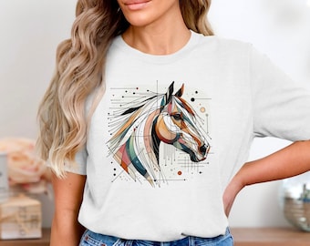 Horse Art T-shirt, American Paint Horse, Modern, Stylish, Abstract