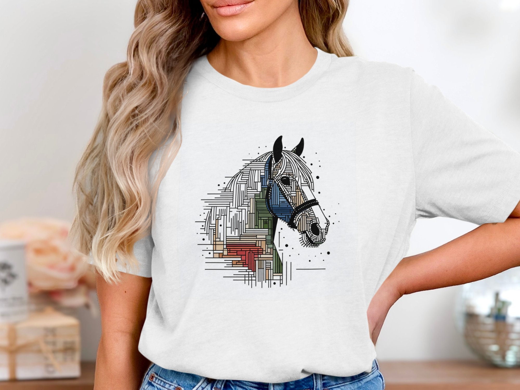Horse Art T-shirt, Clydesdale, Modern, Stylish, Abstract Art