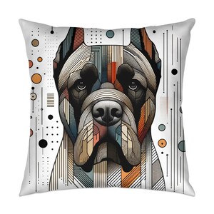 Dog Art Throw Pillow, Cane Corso, Modern, Stylish, Abstract Art, Cushion, Canine, Dog Lover, Birthday, Christmas, 005