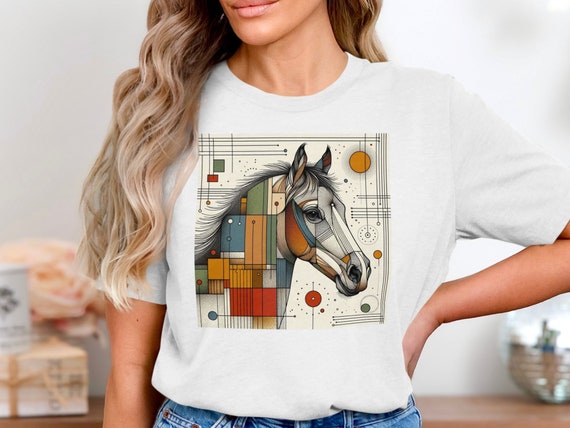 Horse Art T-shirt, Morgan, Modern, Stylish, Abstract Art, Tshirt