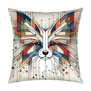 Dog Art Throw Pillow, Papillon, Modern, Stylish, Abstract Art, Cushion, Canine, Dog Lover, Birthday, Christmas, 003