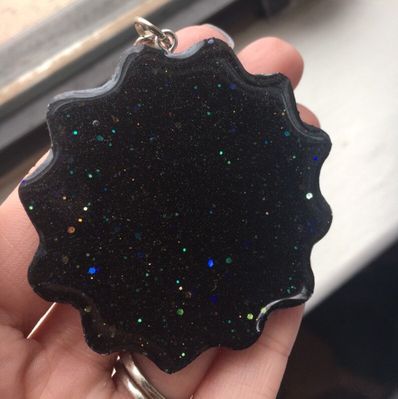 Soot Sprite Glitter Keychain; Resin Keychain; Handmade